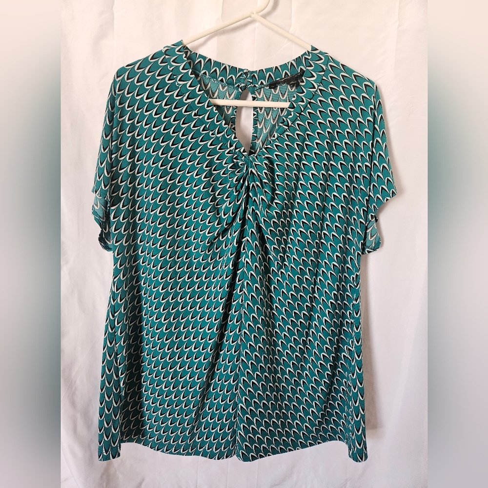 Teal Patterned Women's Top